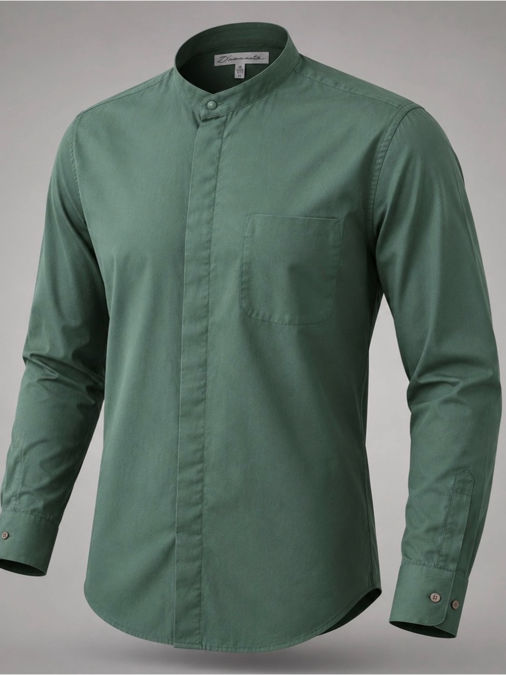 Diamond Supply Co. Men's Olive Green Band Collar Dress Shirt(16/32-33)